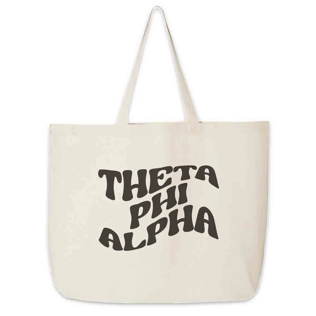 Retro Mod Sorority Name Canvas Tote Bag