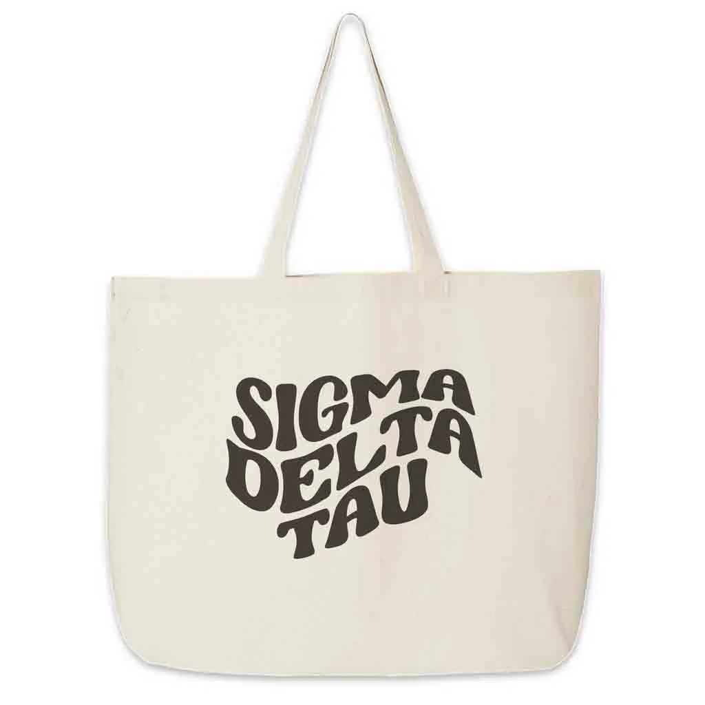 Retro Mod Sorority Name Canvas Tote Bag