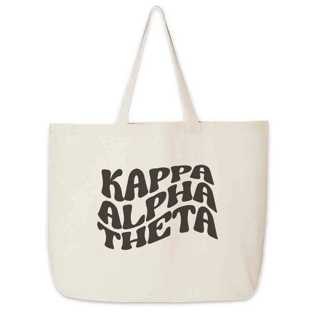 Retro Mod Sorority Name Canvas Tote Bag