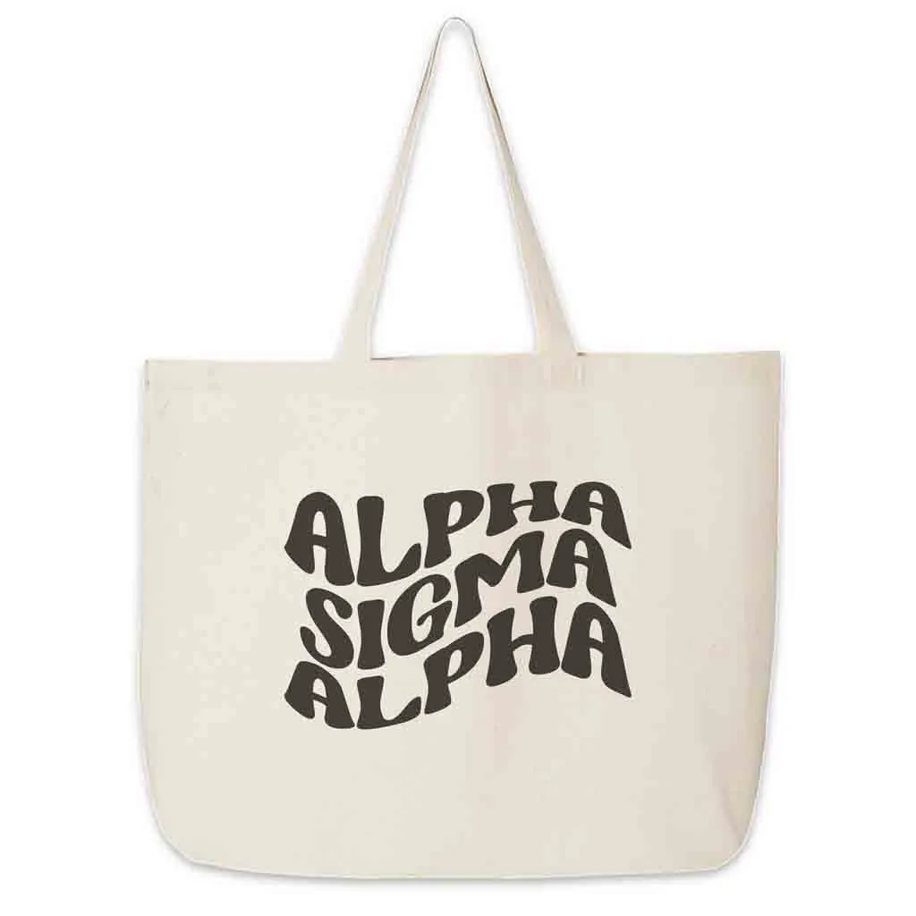 Retro Mod Sorority Name Canvas Tote Bag