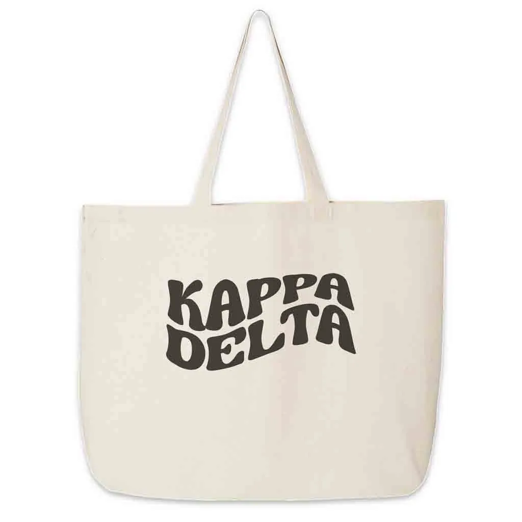 Retro Mod Sorority Name Canvas Tote Bag