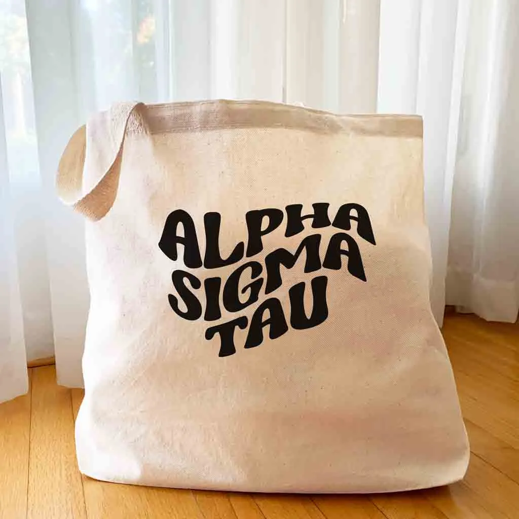 Retro Mod Sorority Name Canvas Tote Bag