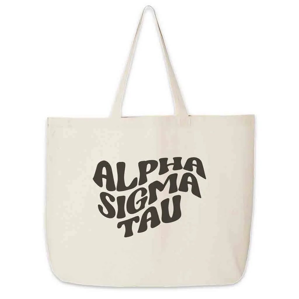 Retro Mod Sorority Name Canvas Tote Bag
