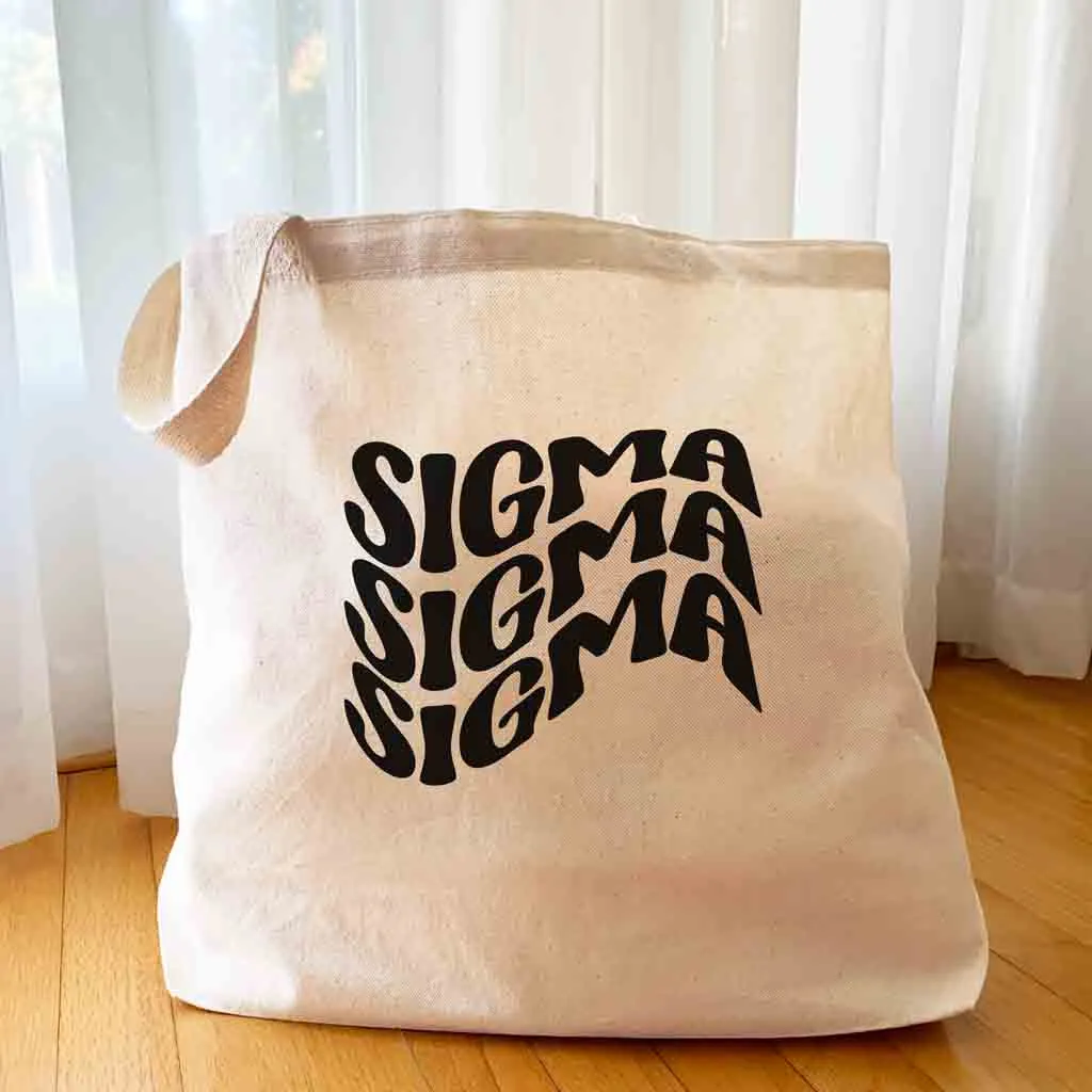 Retro Mod Sorority Name Canvas Tote Bag