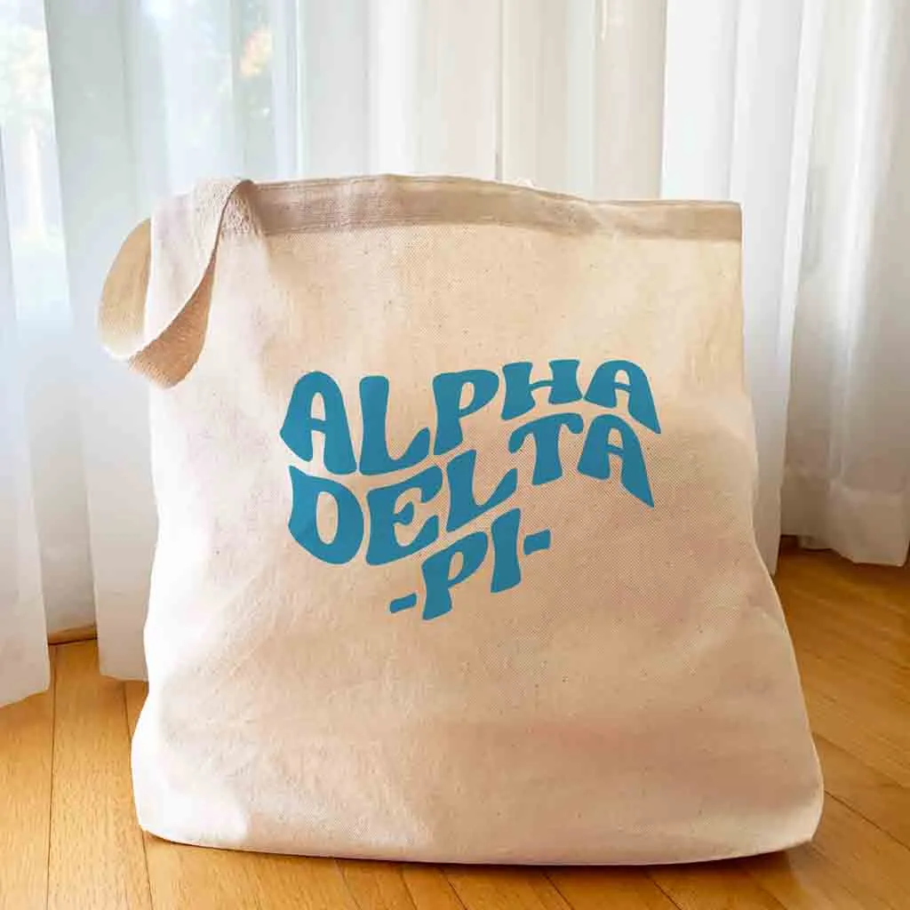 Retro Mod Sorority Name Canvas Tote Bag