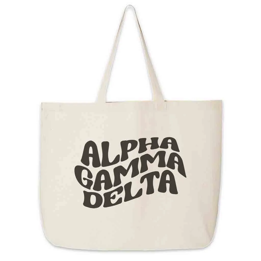 Retro Mod Sorority Name Canvas Tote Bag