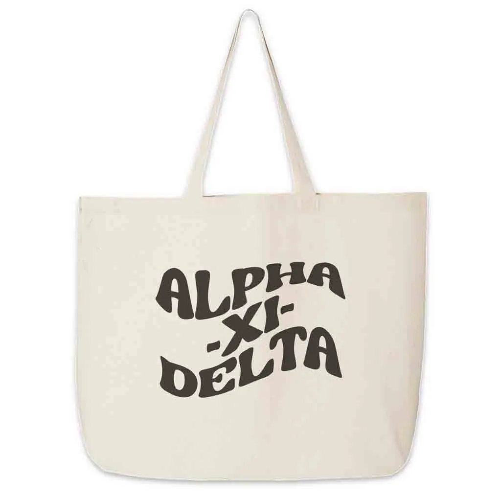 Retro Mod Sorority Name Canvas Tote Bag