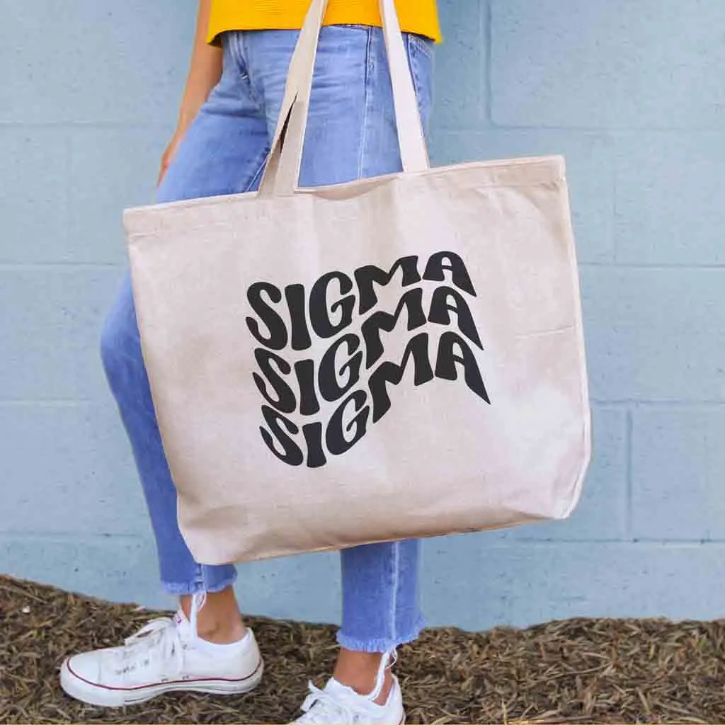 Retro Mod Sorority Name Canvas Tote Bag