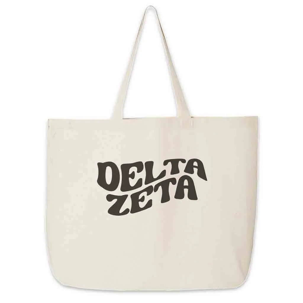 Retro Mod Sorority Name Canvas Tote Bag