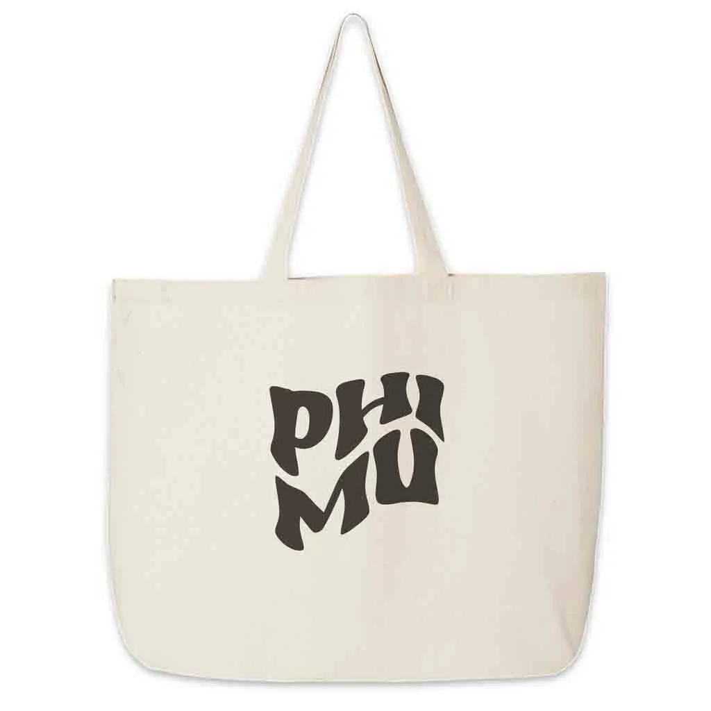 Retro Mod Sorority Name Canvas Tote Bag
