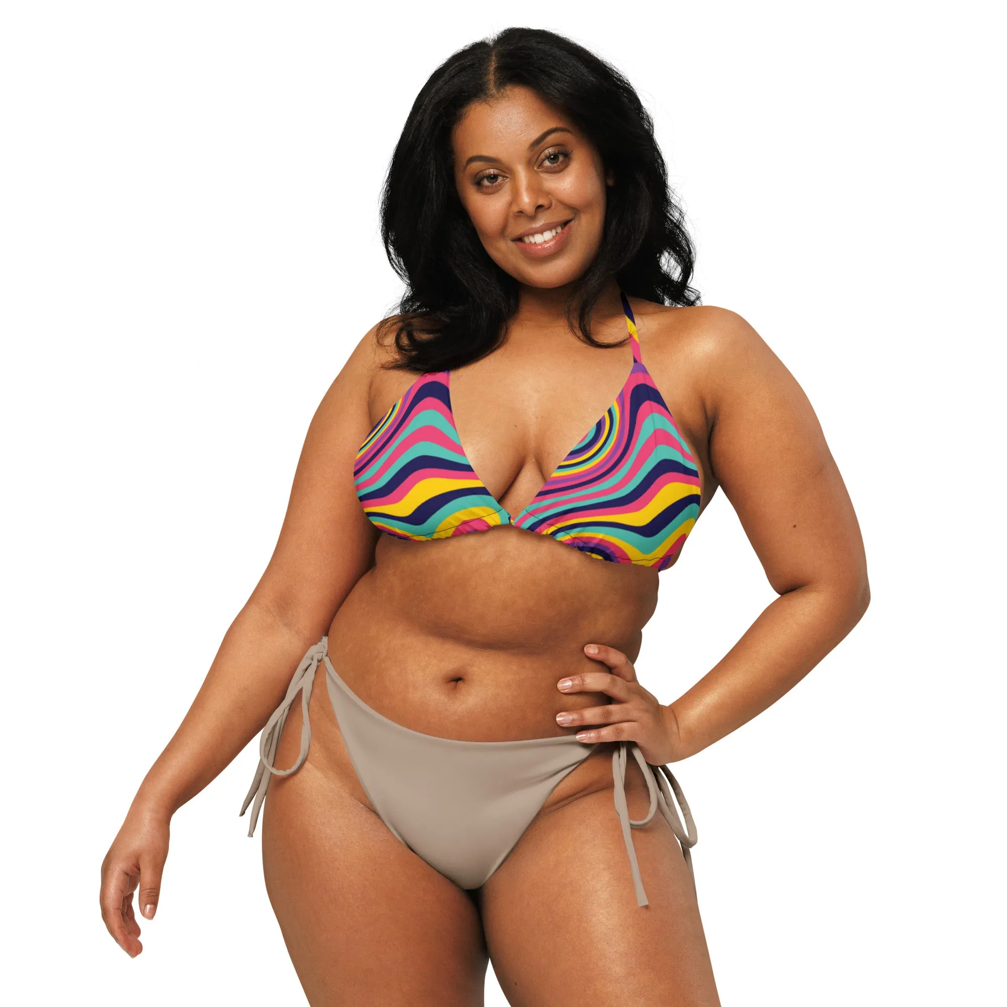 Retro Psychedelic string bikini top