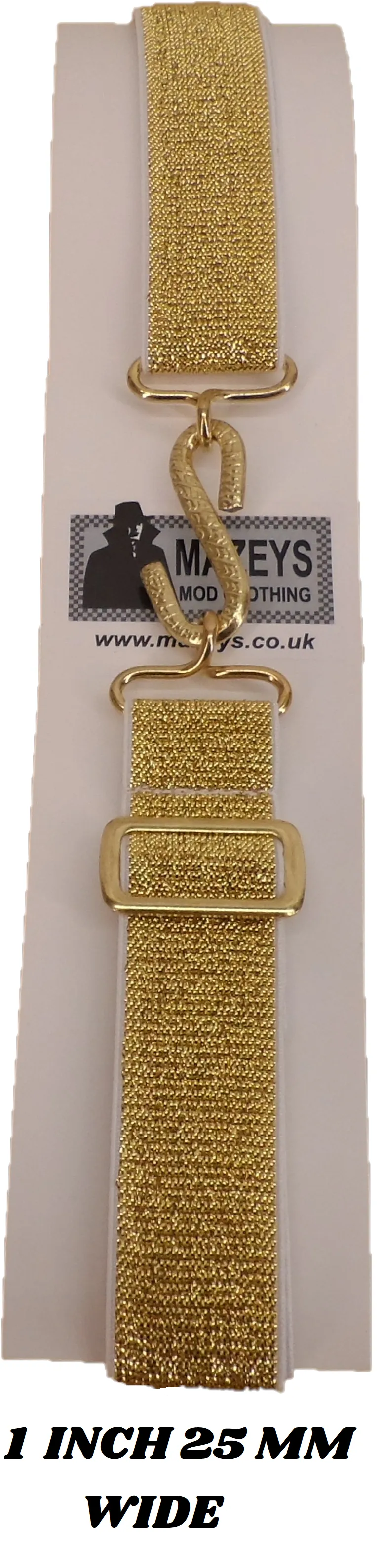 Retro Unisex 70s Lurex Sparkle Elastic Snake Belts