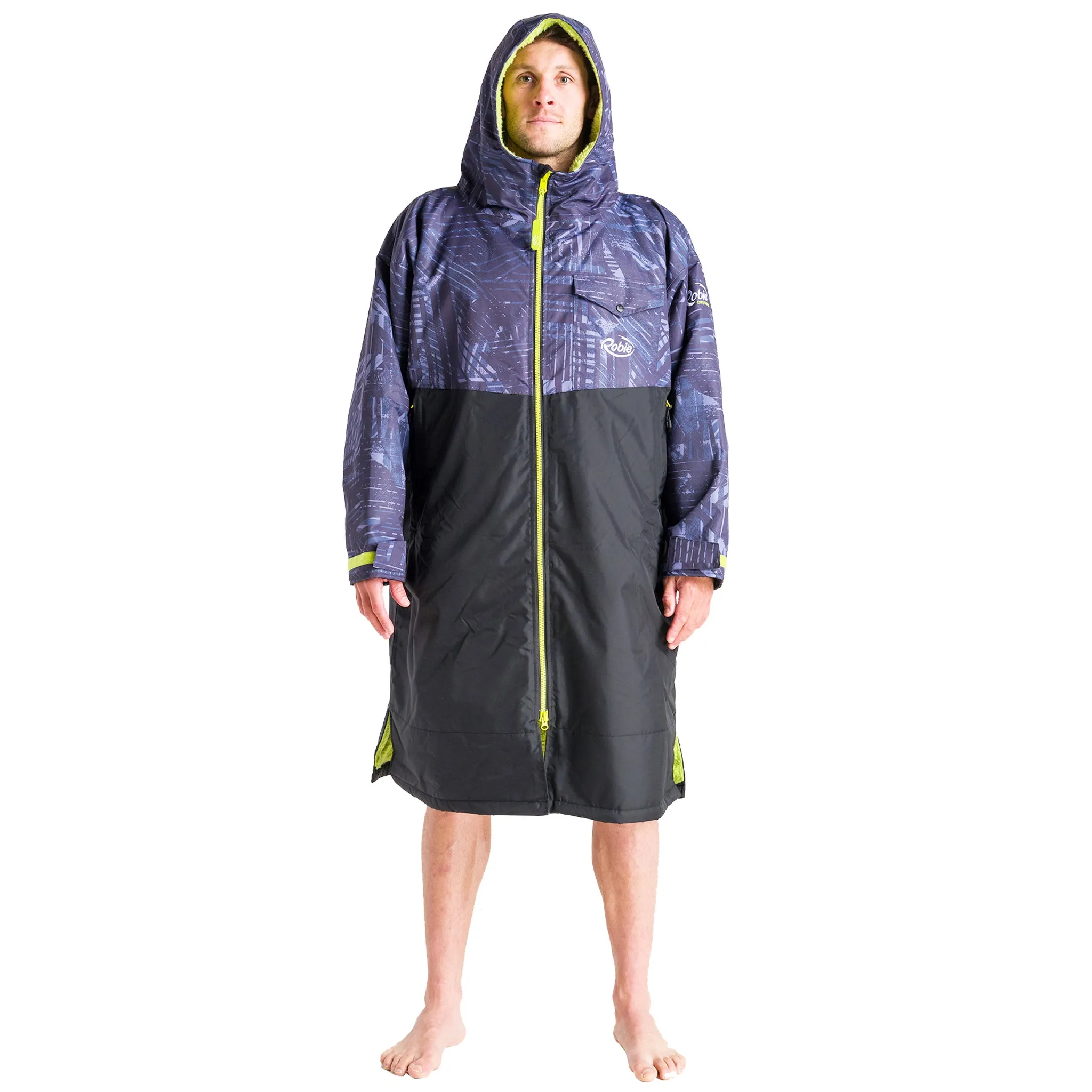 Robie Dry Series Recycled Long Sleeve Changing Robe - Black/Shade/Lime
