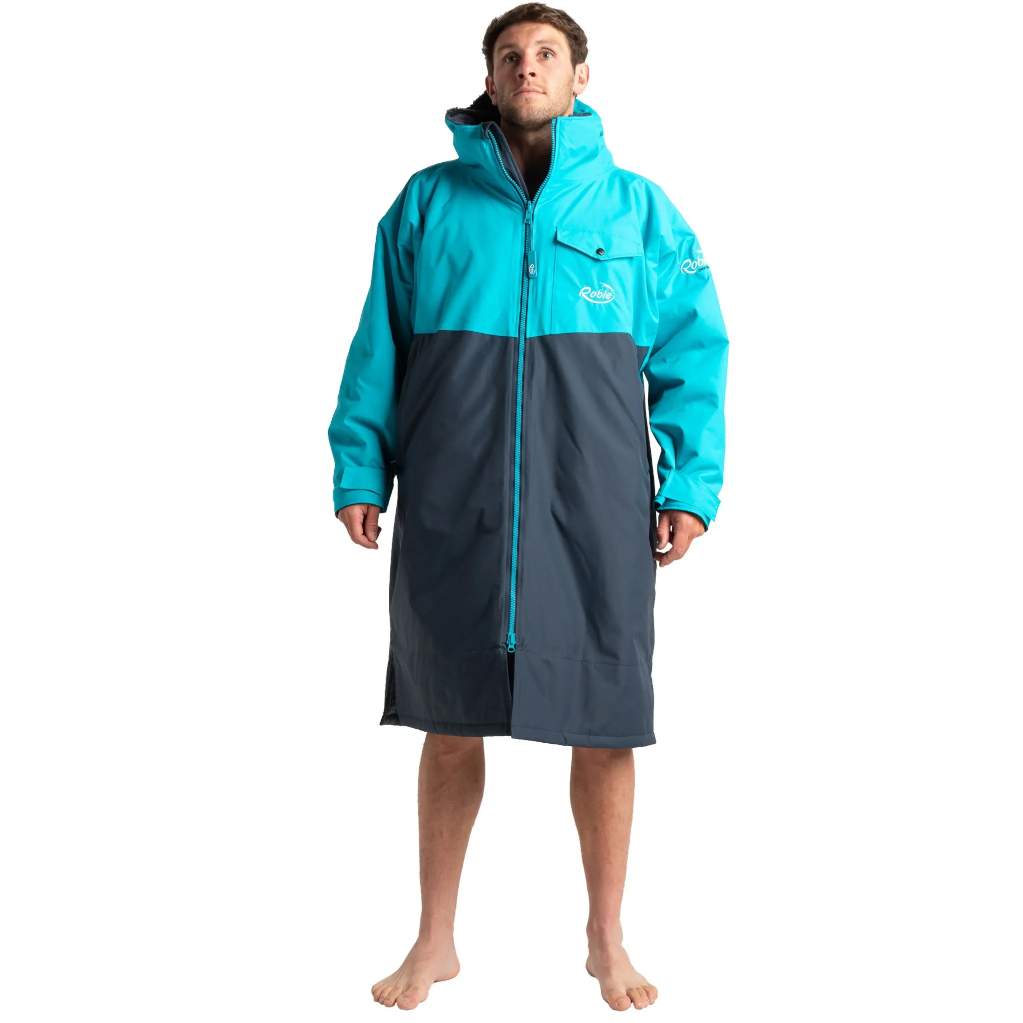 Robie Dry Series Recycled Long Sleeve Changing Robe - India Ink/Blue Atoll