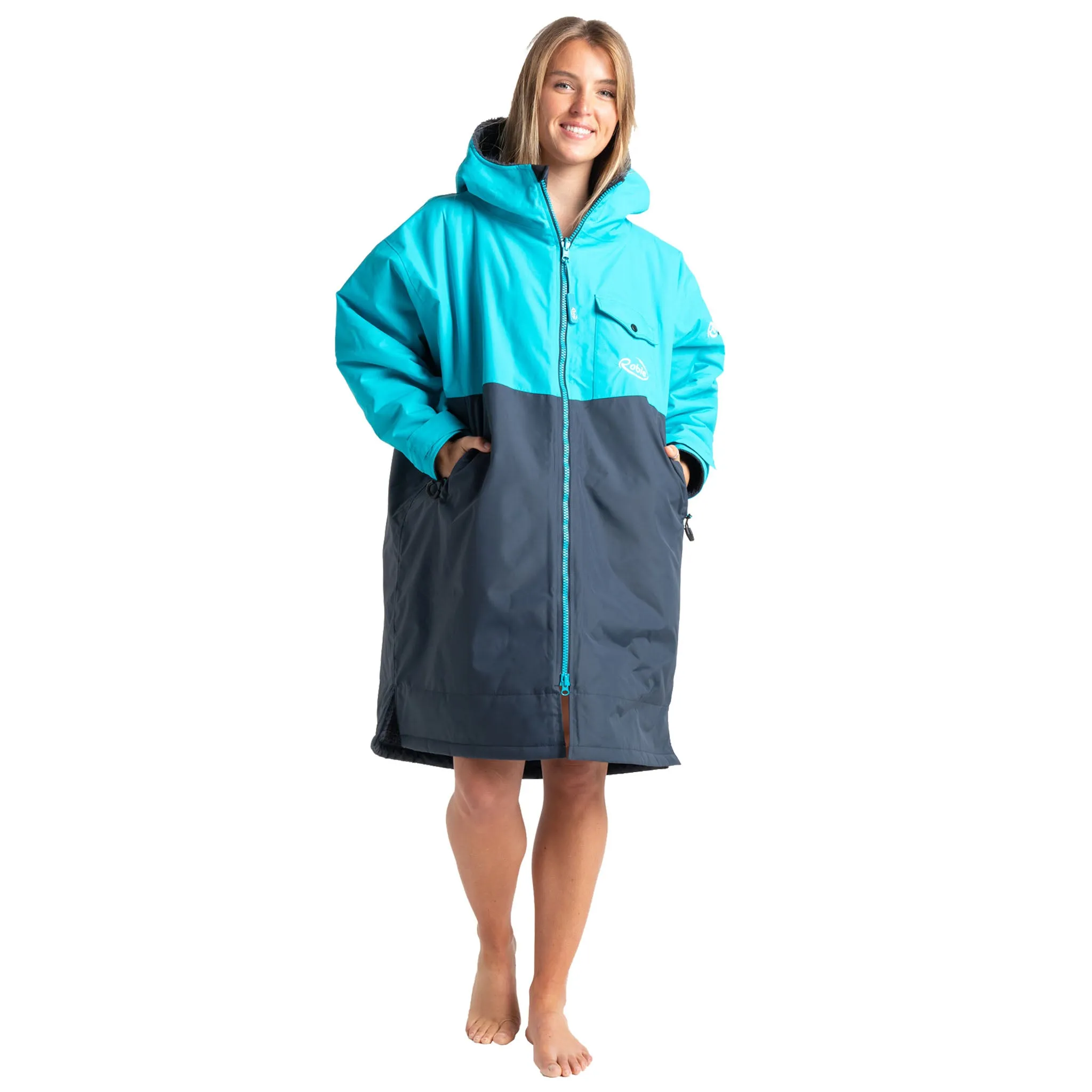 Robie Dry Series Recycled Long Sleeve Changing Robe - India Ink/Blue Atoll