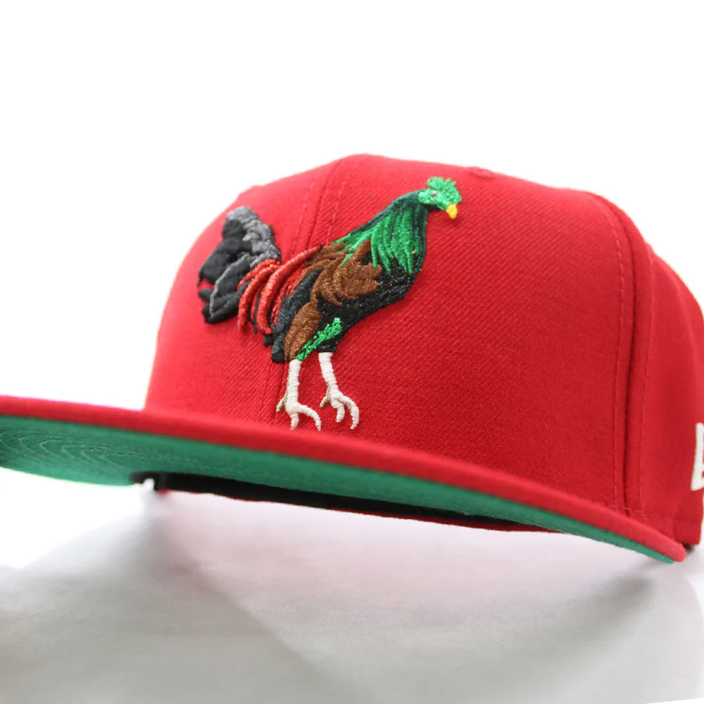 ROOSTER New Era 59Fifty Fitted Hat (Red Green Under Brim)
