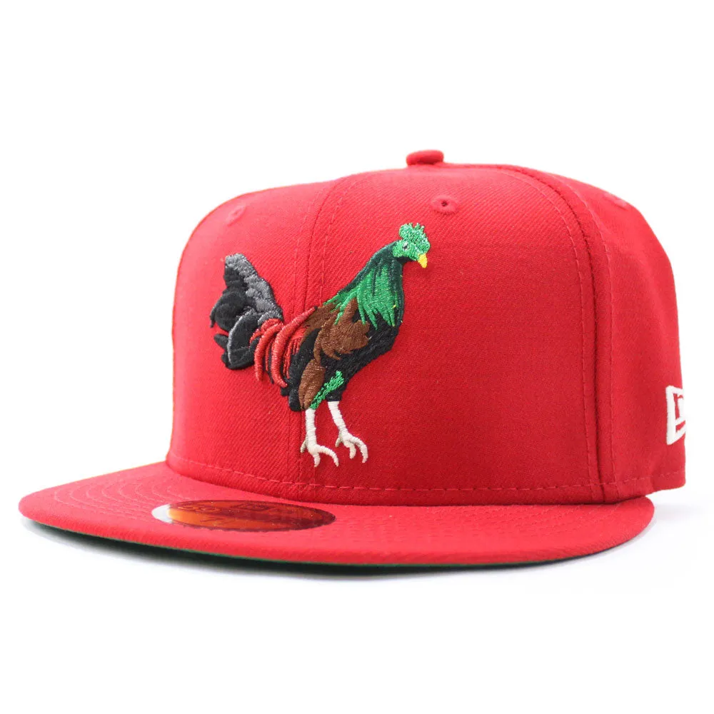 ROOSTER New Era 59Fifty Fitted Hat (Red Green Under Brim)