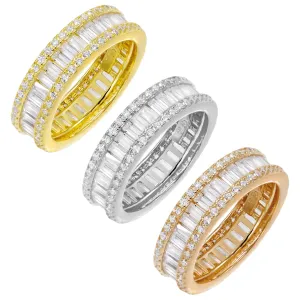 Round X Baguette Eternity Band Combo Set