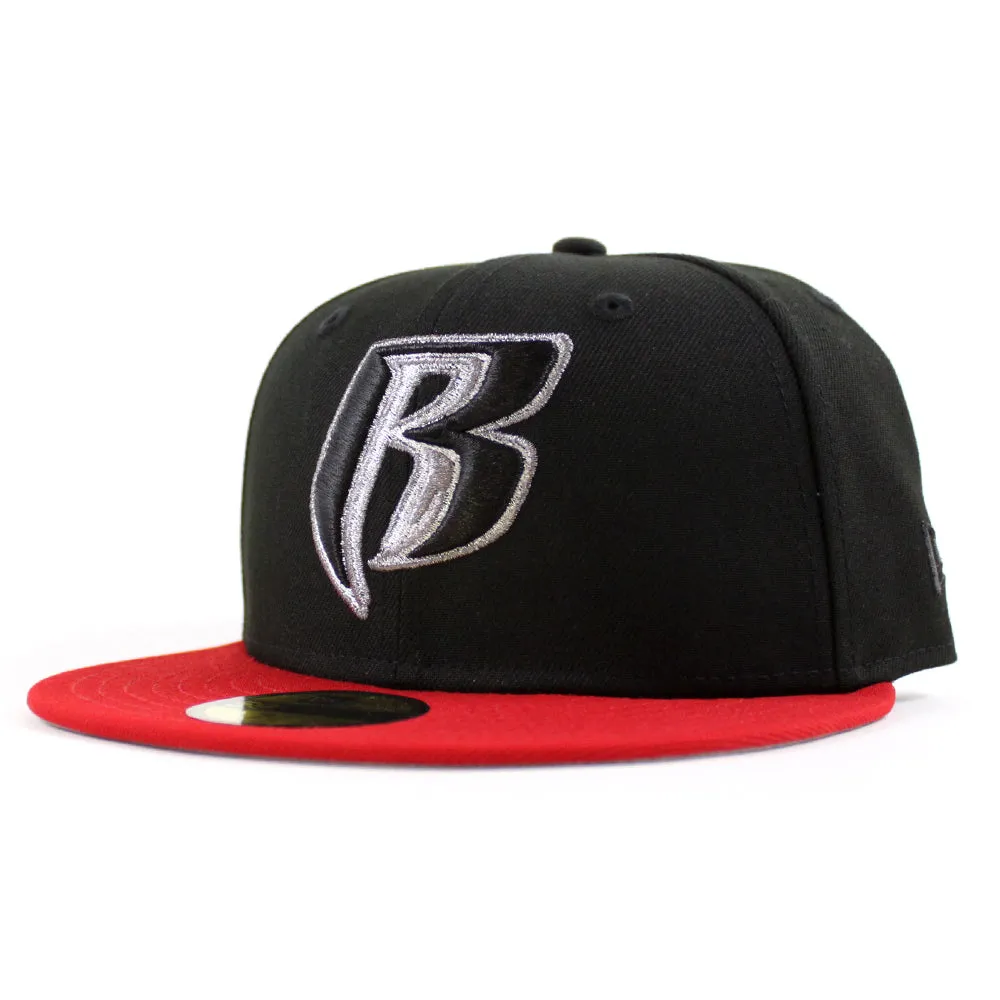 Ruff Ryders New Era 59Fifty Fitted Hat (Black Red Gray Bottom)