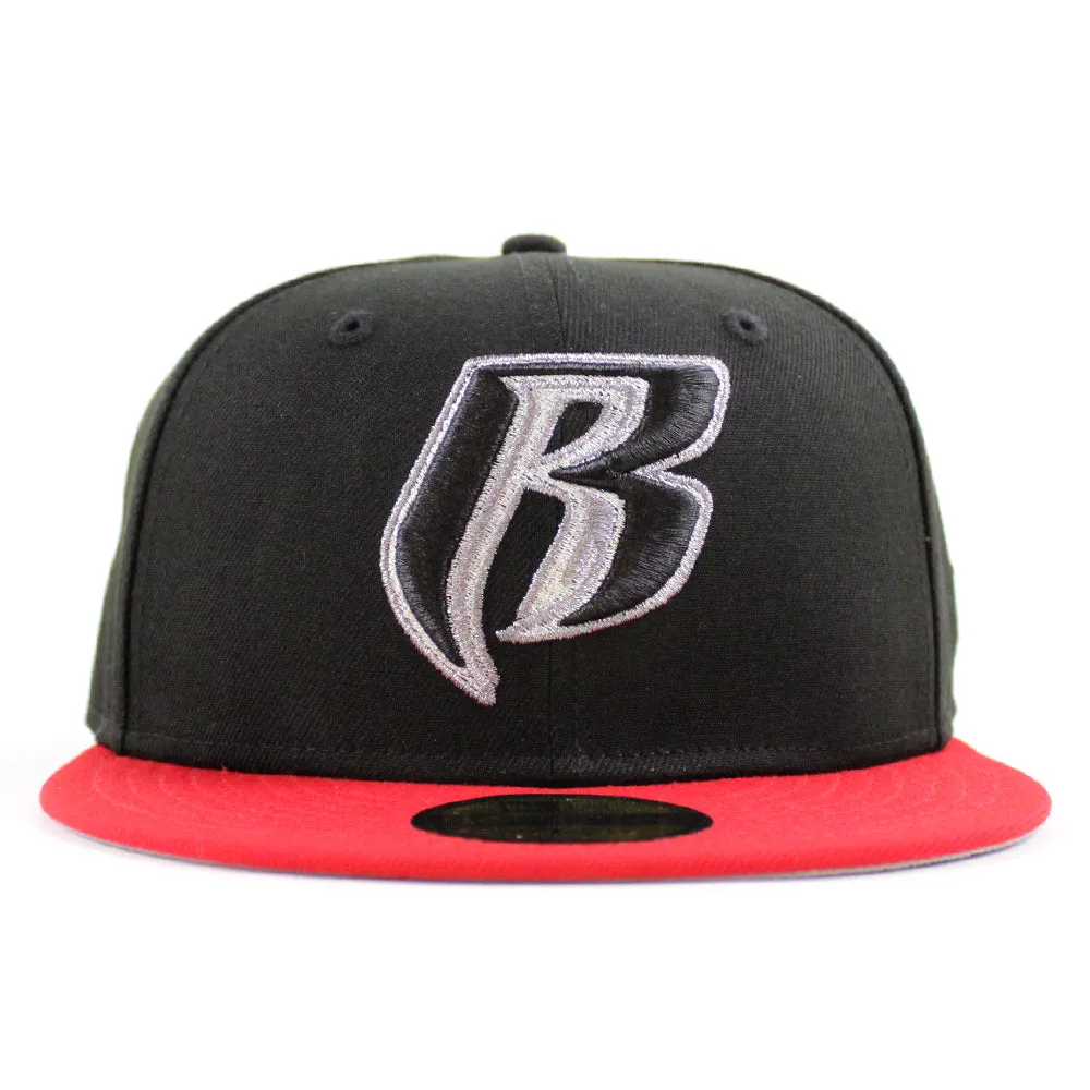 Ruff Ryders New Era 59Fifty Fitted Hat (Black Red Gray Bottom)