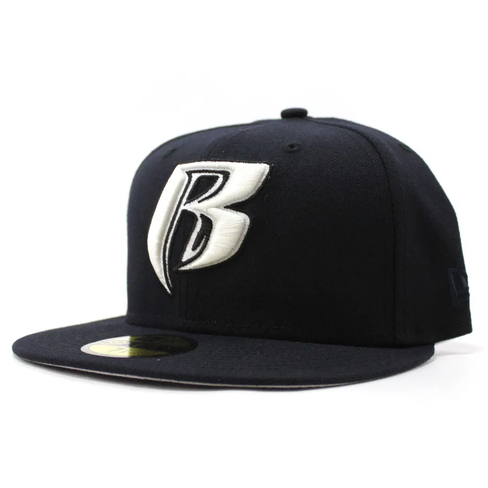 Ruff Ryders New Era 59Fifty Fitted Hat (Glow in the Dark Logo Navy Gray Under Brim)