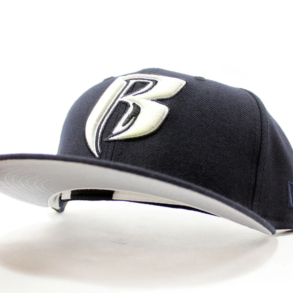 Ruff Ryders New Era 59Fifty Fitted Hat (Glow in the Dark Logo Navy Gray Under Brim)