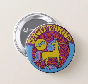 Sagittarius Zodiac Button Pin