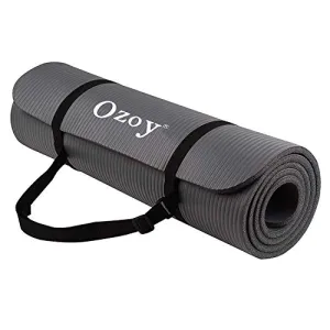 Sampri 13mm Extra Thick Yoga and Exercise Mat Anti Skid with Carrying Strap for Gym Workout and Flooring Exercise (Grey 2021)