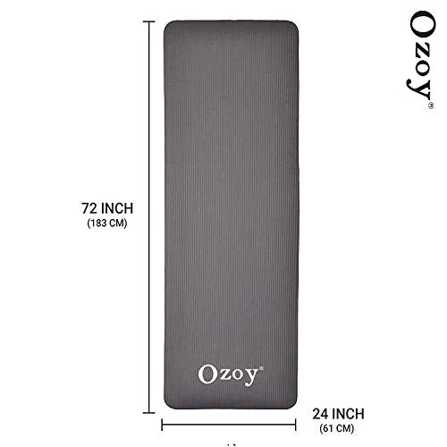 Sampri 13mm Extra Thick Yoga and Exercise Mat Anti Skid with Carrying Strap for Gym Workout and Flooring Exercise (Grey 2021)