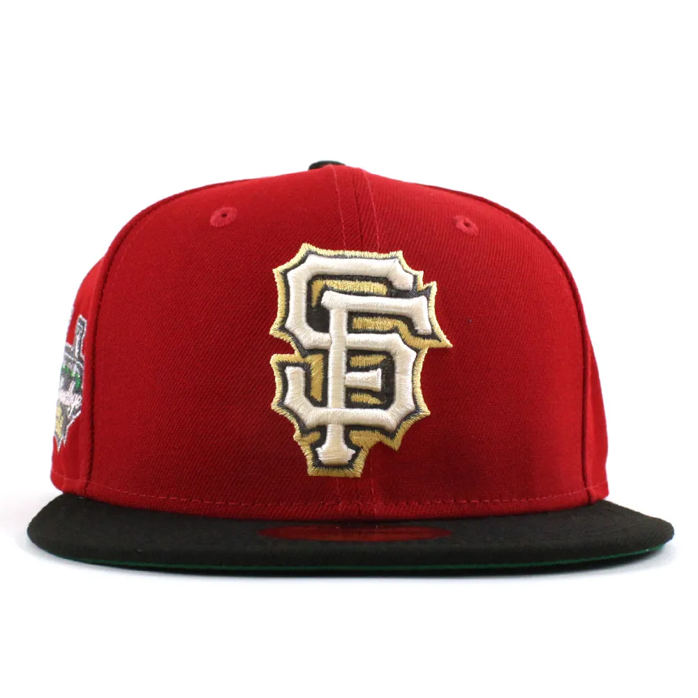 San Francisco Giants Tell It Good Bye New Era 59Fifty Fitted Hat (Scarlet Black Green Under Brim)