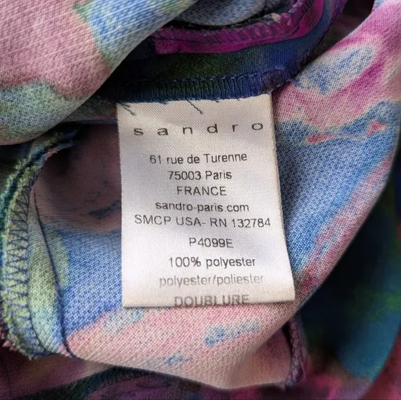 Sandro High Waist Blue and Pink Floral Shorts 38