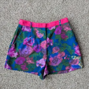 Sandro High Waist Blue and Pink Floral Shorts 38