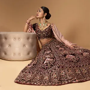 Scarlet Splendor Red Embroidered Bridal Lehenga