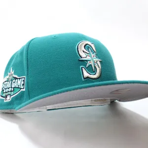 Seattle Mariners 2001 All Star Game New Era 59Fifty Fitted Hat (Aqua Gray Under Brim)