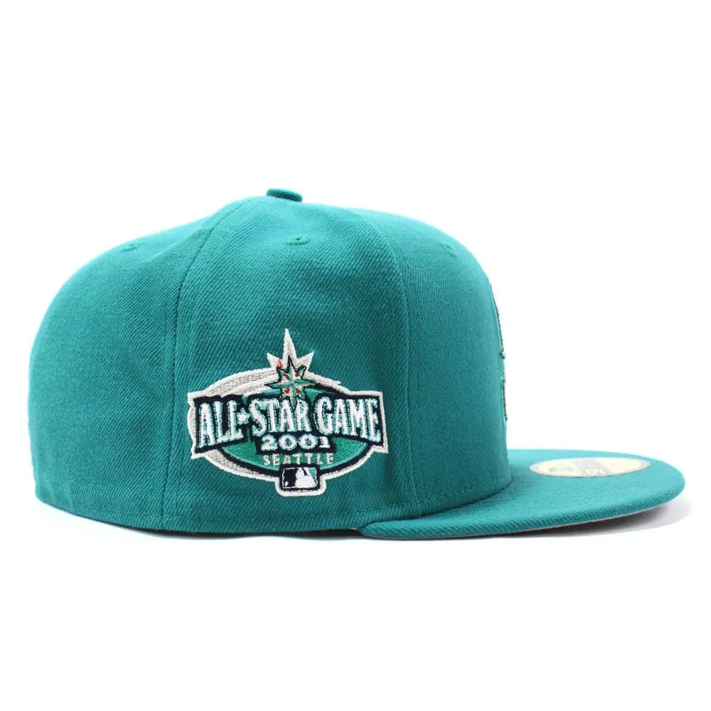 Seattle Mariners 2001 All Star Game New Era 59Fifty Fitted Hat (Aqua Gray Under Brim)