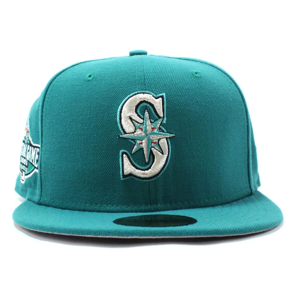 Seattle Mariners 2001 All Star Game New Era 59Fifty Fitted Hat (Aqua Gray Under Brim)