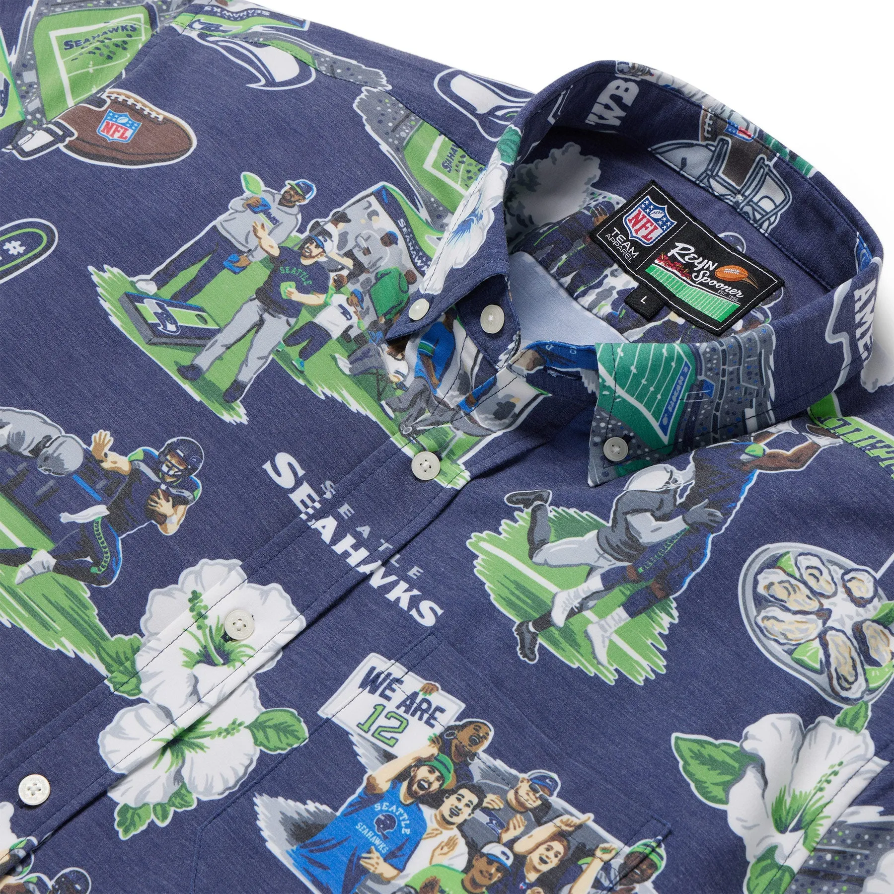 SEATTLE SEAHAWKS SCENIC PERFORMANCE BUTTON FRONT