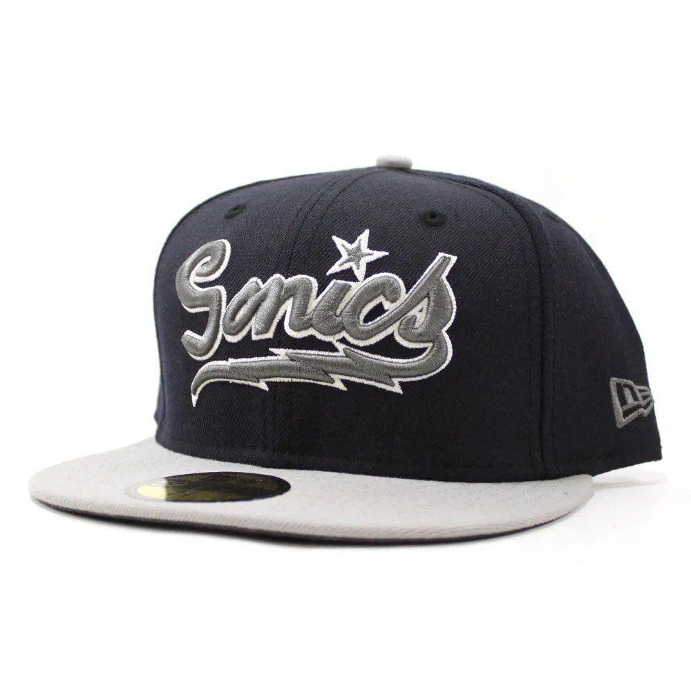 Seattle Supersonics New Era 59Fifty Fitted Hat (Navy Gray Dark Gray Under Brim)