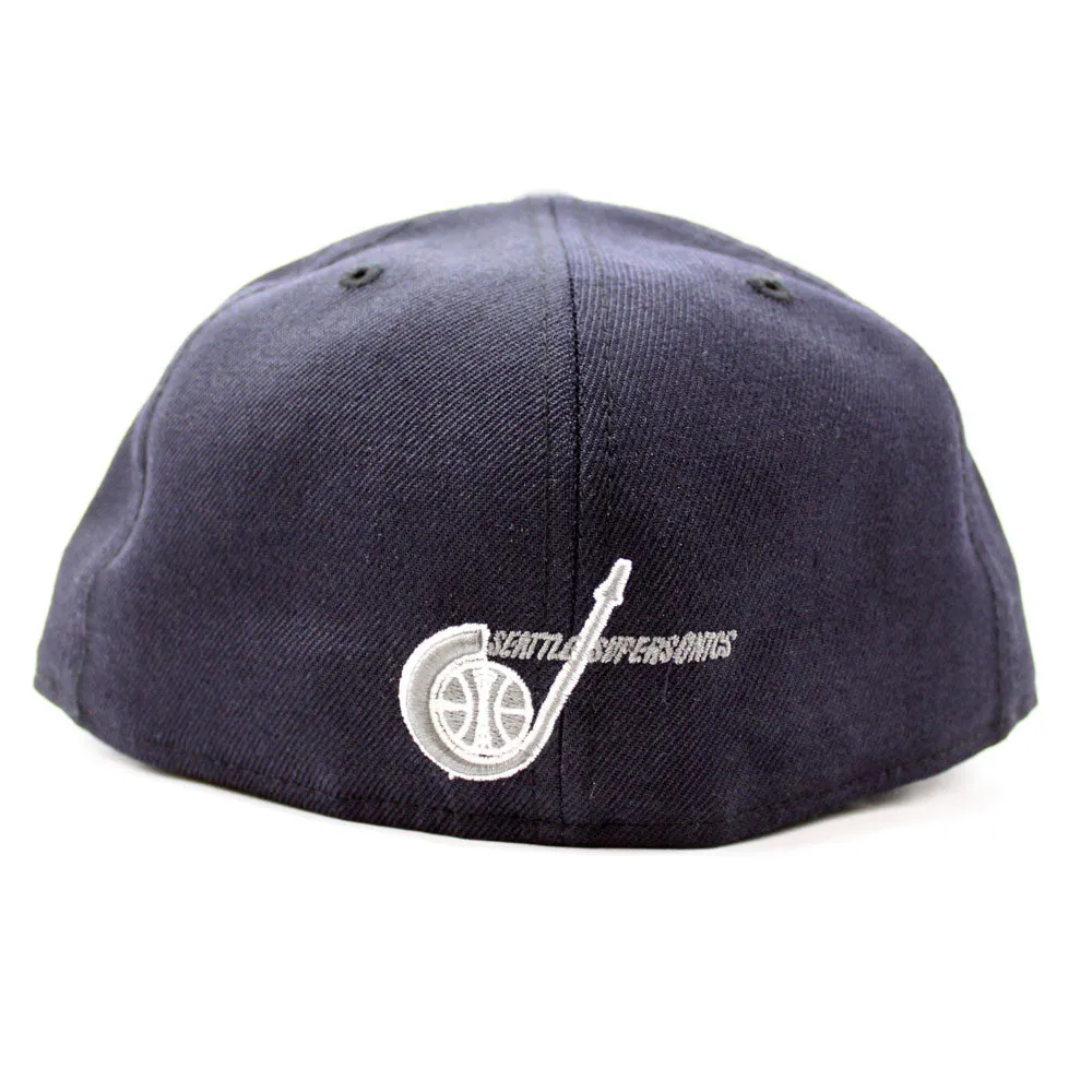 Seattle Supersonics New Era 59Fifty Fitted Hat (Navy Gray Dark Gray Under Brim)
