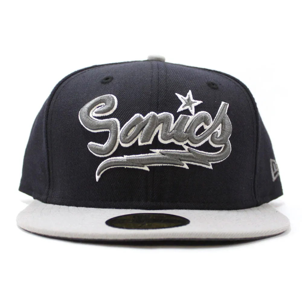 Seattle Supersonics New Era 59Fifty Fitted Hat (Navy Gray Dark Gray Under Brim)