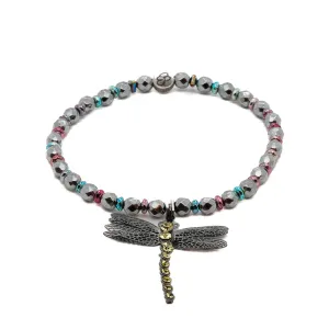 Self Love Dragonfly Hematite Beaded Anklet