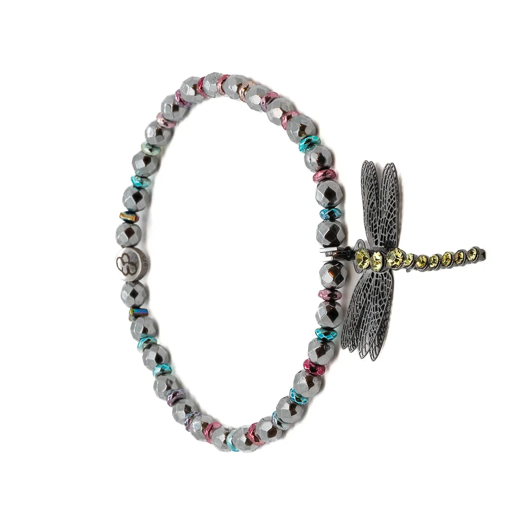 Self Love Dragonfly Hematite Beaded Anklet