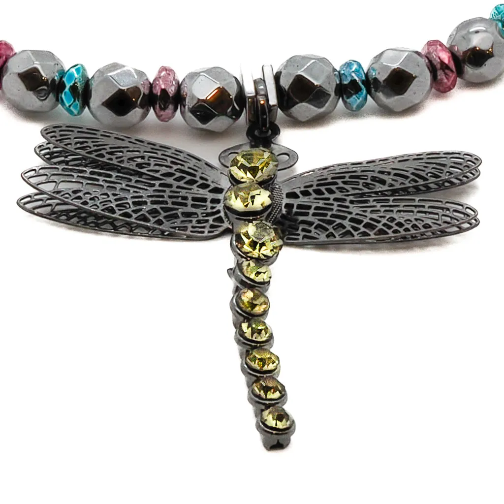 Self Love Dragonfly Hematite Beaded Anklet