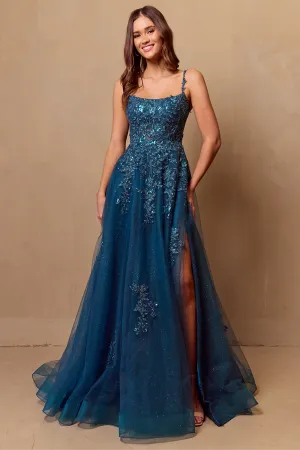 Sequin Embroidered Tulle Ball Gown