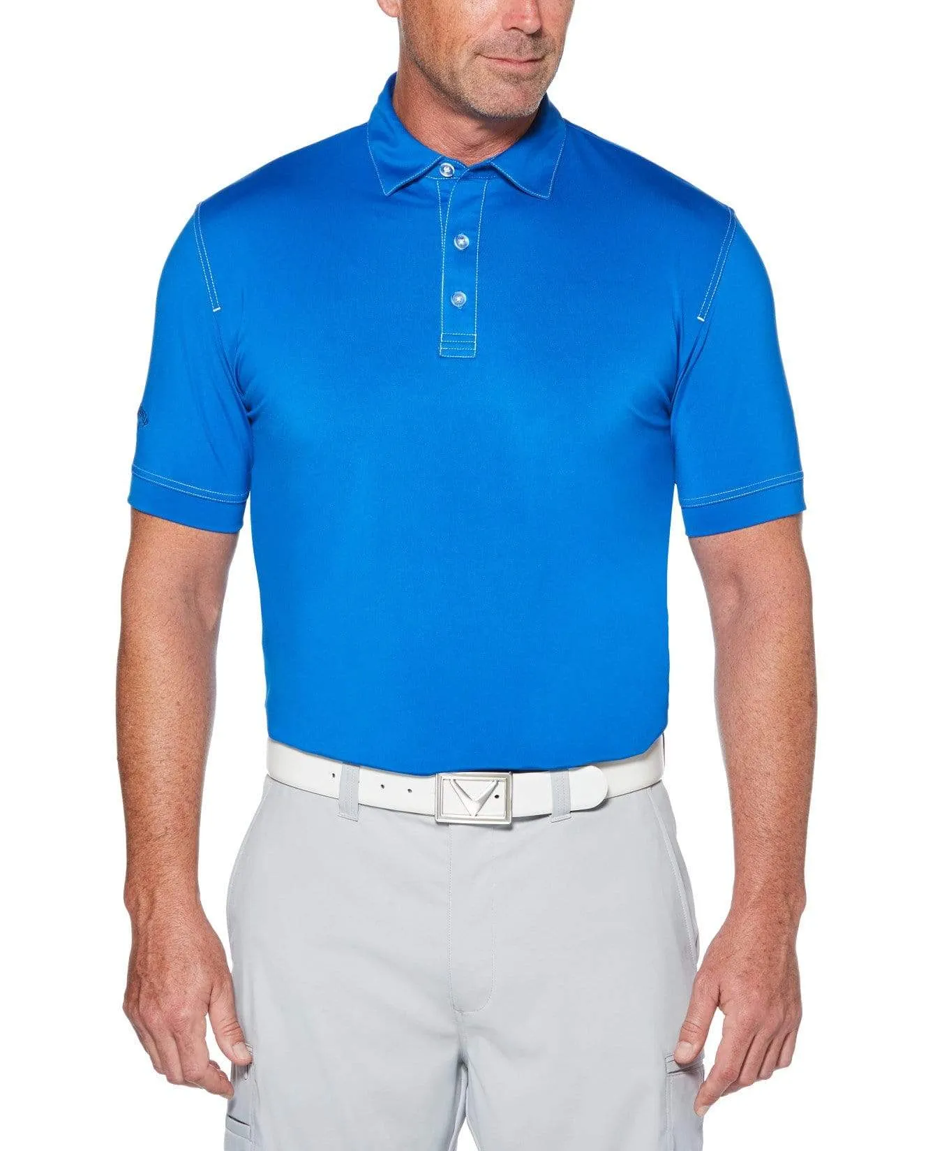 Short Sleeve Industrial Stitch Solid Polo Shirt