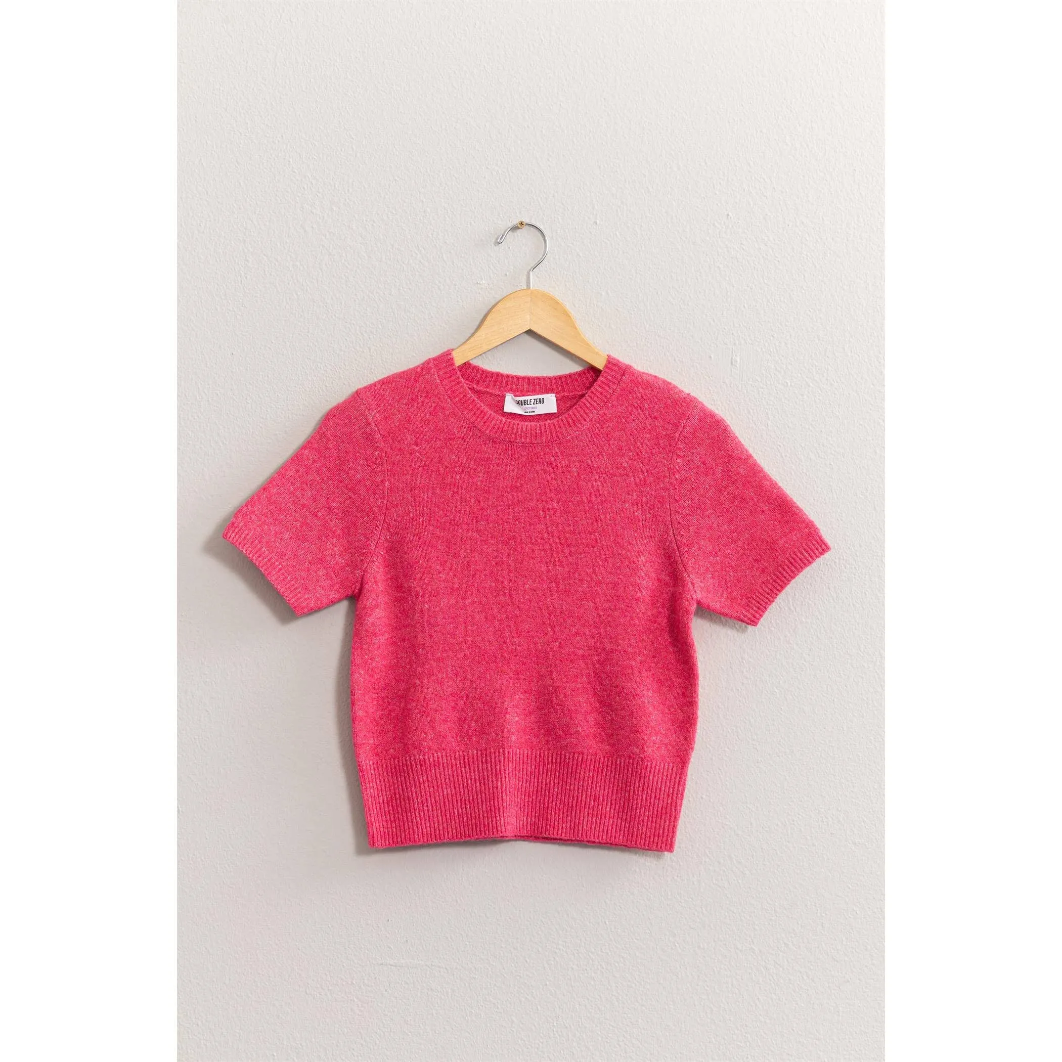 SHORT SLEEVE KNIT SWEATER