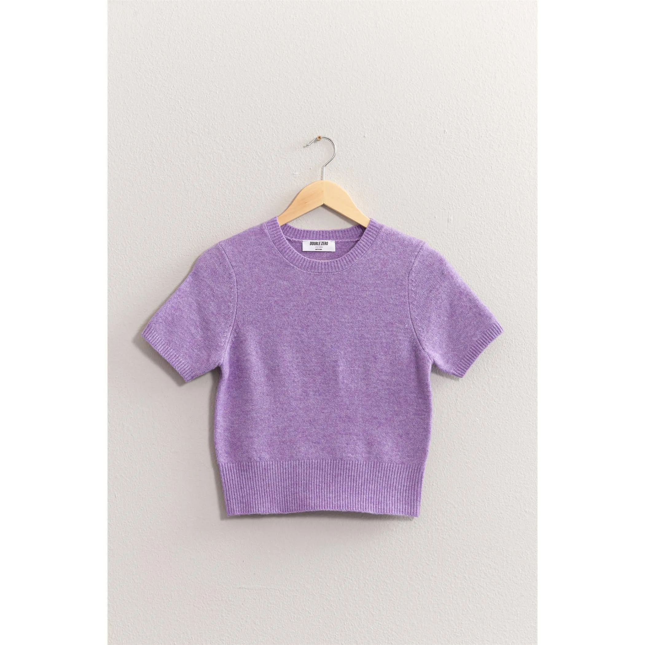 SHORT SLEEVE KNIT SWEATER