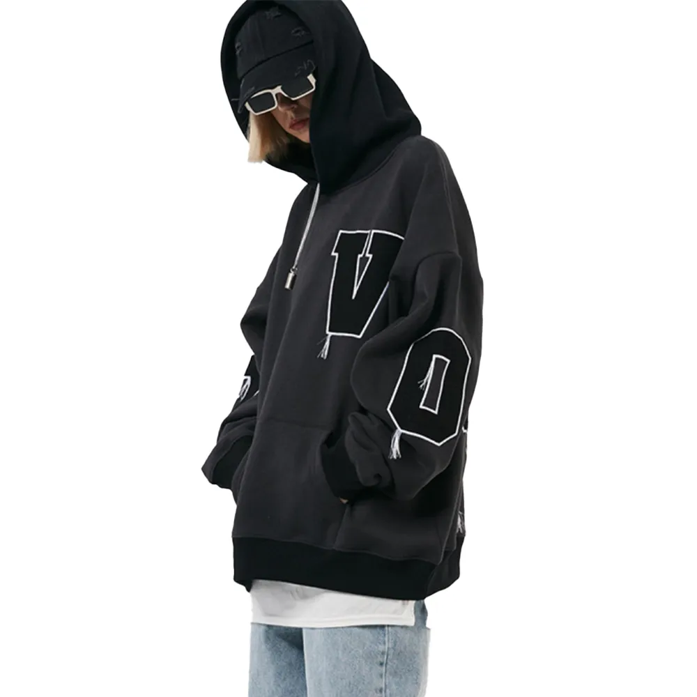 Simple Letter Embroidered Hoodie