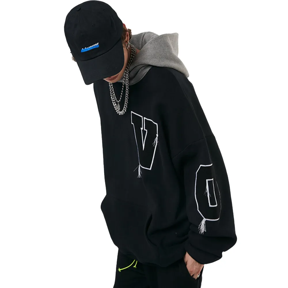 Simple Letter Embroidered Hoodie