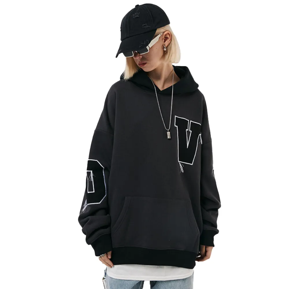 Simple Letter Embroidered Hoodie